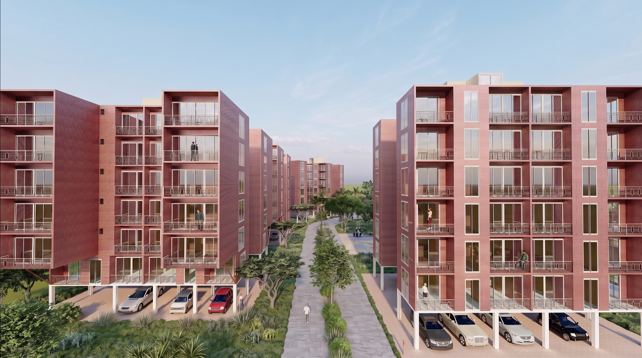 Mid-rise apartment housing at Horale Housing